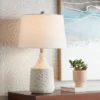 360 Lighting 23 1/2" High Small Modern Coastal Accent Table Lamp Ivory Terrazzo Marble Single White Shade Living Room Bedroom Bedside Nightstand House