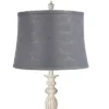 360 Lighting Colonnade Traditional Country 60" Tall Standing Floor Lamp Metal Antique White Finish Living Room Bedroom House Drum Tieling Gray Shade