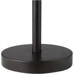 360 Lighting Modern Desk Table Lamp With Hotel Style USB And AC Power Outlet In Base 20" High Bronze Metal Oatmeal Drum Shade For Bedroom Office -360 Lighting GUEST 028f6160 af0f 46e1 b638 3717e15217c1