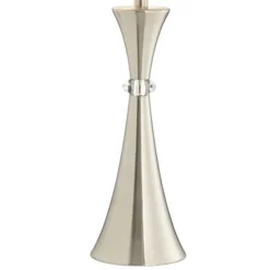360 Lighting Rachel Art Deco Style Table Lamps 28" Tall Set Of 2 Column Silver Metal With Table Top Dimmers White Drum For Bedroom Living Room Bedside -360 Lighting GUEST 03bb6f62 992d 4414 920b e243c74d829f