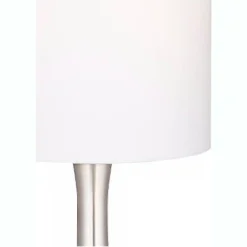 360 Lighting Modern Table Lamp With USB And AC Power Outlet Workstation Charging Base 24.5" High Brushed Nickel Droplet Living Room Desk Bedroom -360 Lighting GUEST 04b40227 af1f 46f2 8b81 86237c997dae
