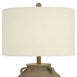 360 Lighting Eliza 25 1/2" High Jar Rustic Traditional Table Lamp Musk Green Finish Single Cream Shade Living Room Bedroom Bedside Nightstand House -360 Lighting GUEST 0603f5a7 7336 4872 b386 76f96e0a07e6