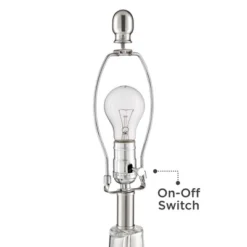 360 Lighting Modern Accent Table Lamps 21.75" High Set Of 2 With USB Charging Port Clear Glass Blue Drum Shade For Living Room Desk Bedroom Office -360 Lighting GUEST 093df5a9 e97f 409d 978e 226ef9924a00