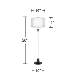 360 Lighting Dyna Traditional 58" Tall 2-Light Standing Floor Lamp Skinny Pole Pull Chain Black Finish Living Room Bedroom House Sheer Silver Shade 6 360 Lighting Dyna Traditional 58" Tall 2-Light Standing Floor Lamp Skinny Pole Pull Chain Black Finish Living Room Bedroom House Sheer Silver Shade -360 Lighting GUEST 095a12e0 d7a0 4c29 9f8e 89dc913fb243