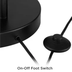 360 Lighting Modern Arc Floor Lamp With USB Charging Port 72" Tall Black White Linen Drum Shade For Living Room Reading House Home -360 Lighting GUEST 0a424458 0b6c 4aeb 9009 e2448c019225 1