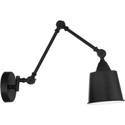 360 Lighting Mendes Modern Industrial Swing Arm Wall Lamp Black Hardwired Light Fixture Adjustable Metal Shade For Bedroom Bedside Reading Living Room -360 Lighting GUEST 0b2a6494 86d9 4533 bb47 d34f83bff8de