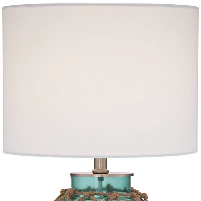 360 Lighting Crosby Coastal Accent Table Lamp 22 1/2" High Coastal Blue Green Glass Rope Off White Drum Shade For Bedroom Living Room Bedside Office 2 360 Lighting Crosby Coastal Accent Table Lamp 22 1/2" High Coastal Blue Green Glass Rope Off White Drum Shade For Bedroom Living Room Bedside Office - Image 2