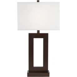 360 Lighting Marshall 30 1/4" Tall Open Window Large Modern End Table Lamps Set Of 2 Brown Bronze Finish White Shade Living Room Bedroom Bedside -360 Lighting GUEST 0f00ab23 51b3 4465 b1e2 ed988b8fd467