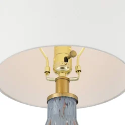 360 Lighting Alexia 20" High Small Modern Accent Table Lamps Set Of 2 Gold Blue Finish Glass White Shade Living Room Bedroom Bedside Nightstand House -360 Lighting GUEST 10905da3 1175 43d5 84fb 1ec0b3a137cf