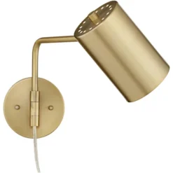 360 Lighting Carla Modern Swing Arm Wall Lamps Set Of 2 Brushed Brass Plug-in Light Fixture Up Down Cylinder Shade For Bedroom Bedside Living Room -360 Lighting GUEST 11ec4d5c 5b41 4da7 9ded cd24867b1aec