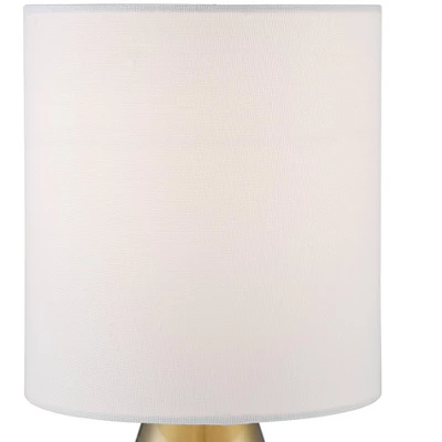 360 Lighting Marty Modern Accent Table Lamps 14 3/4" High Set Of 2 Brass Metal White Cylinder Shade For Bedroom Bedside Nightstand Office Kids House 2 360 Lighting Marty Modern Accent Table Lamps 14 3/4" High Set Of 2 Brass Metal White Cylinder Shade For Bedroom Bedside Nightstand Office Kids House - Image 2