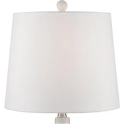 360 Lighting Jane 25" High Mid Century Modern Table Lamps Set Of 2 WiFi Smart Socket White Ceramic Living Room Bedroom Bedside Nightstand Office Home -360 Lighting GUEST 143592cb f25c 44e7 af06 39c8592560f6