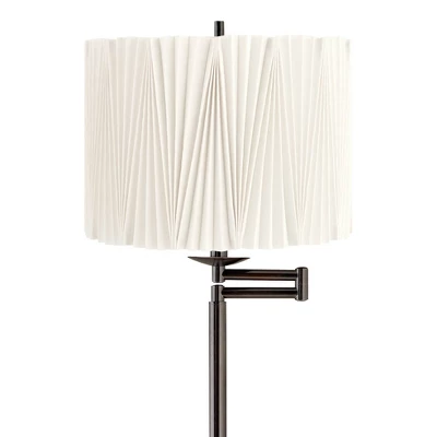360 Lighting Gabrielle Modern 60 1/2" Tall Standing Floor Lamp Skinny Adjustable Swing Arm Brown Metal Bronze Finish Living Room Pleated Diamond Shade 1 360 Lighting Gabrielle Modern 60 1/2" Tall Standing Floor Lamp Skinny Adjustable Swing Arm Brown Metal Bronze Finish Living Room Pleated Diamond Shade