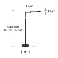 360 Lighting Sparta Modern 49 1/2" Tall Standing Floor Lamp Skinny Swing Arm Pharmacy LED Adjustable Black Metal Living Room Bedroom House Reading -360 Lighting GUEST 17497ece 2704 4d38 a9fc 7639eb788ddd