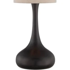 360 Lighting Modern Table Lamp With USB And AC Power Outlet Workstation Charging Base 24.5" High Espresso Bronze Droplet Living Room Desk Office -360 Lighting GUEST 1890e857 ab66 48ea ba5a 68ee6c577cea