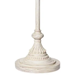 360 Lighting Colonnade Traditional Country 60" Tall Standing Floor Lamp Metal Antique White Finish Living Room Bedroom House Drum Kinmen Cream Shade -360 Lighting GUEST 18c151bf fc1b 4427 8a71 0bdc56ba2436