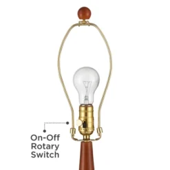 360 Lighting Andi 25" High Mid Century Modern Table Lamp Green Ceramic Wood Single White Shade Living Room Bedroom Bedside Nightstand Colors May Vary -360 Lighting GUEST 18d54e3f 6a13 4695 bdd2 031151f8023c