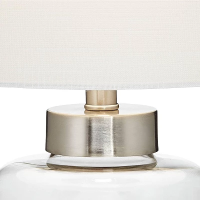 360 Lighting Coastal Accent Table Lamp With Table Top Dimmer Fillable 20.5" High Clear Glass Canister Off White Drum For Living Room Bedroom 2 360 Lighting Coastal Accent Table Lamp With Table Top Dimmer Fillable 20.5" High Clear Glass Canister Off White Drum For Living Room Bedroom - Image 2