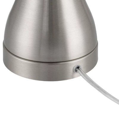 360 Lighting Koncave 24 1/2" High Modern Table Lamps Set Of 2 Silver Brushed Nickel Finish Metal White Shade Living Room Bedroom Bedside Nightstand 5 360 Lighting Koncave 24 1/2" High Modern Table Lamps Set Of 2 Silver Brushed Nickel Finish Metal White Shade Living Room Bedroom Bedside Nightstand - Image 5