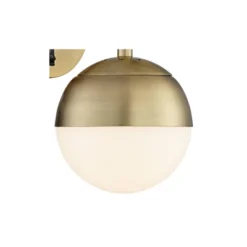 360 Lighting Luna Modern Wall Lamps Set Of 2 Brass Metal Plug-in 5 1/2" Light Fixture Frosted Glass Shade For Bedroom Reading Living Room Hallway Home -360 Lighting GUEST 1c38fa87 5b8f 4592 bf79 ec8a6e63573d