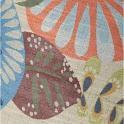 360 Lighting Vintage Chic Floor Lamp 60" Tall Antique White Tropic Flower Drum Shade For Living Room Reading Bedroom Office