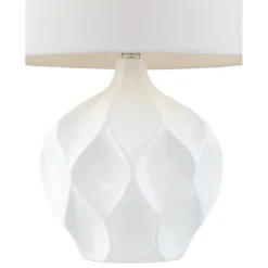 360 Lighting Dobbs 22 1/2" High Small Mid Century Modern Accent Table Lamps Set Of 2 White Ceramic Living Room Bedroom Bedside Nightstand House -360 Lighting GUEST 1de73a5e f1b6 44bb 8094 0071eeb0e9de