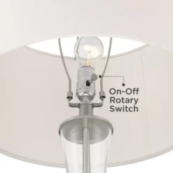 360 Lighting Shasta Modern 62 1/2" Tall Standing Floor Lamp Skinny Pole Silver Clear Glass Brushed Nickel Finish Living Room Bedroom House Reading -360 Lighting GUEST 1de935e9 769e 498f 99f1 3a4d9e49cdc7