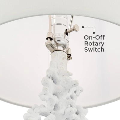 360 Lighting Avery 29 1/2" Tall Faux Coral Modern Coastal End Table Lamps Set Of 2 White Living Room Bedroom Bedside Nightstand House Office 4 360 Lighting Avery 29 1/2" Tall Faux Coral Modern Coastal End Table Lamps Set Of 2 White Living Room Bedroom Bedside Nightstand House Office - Image 4