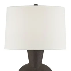 360 Lighting Louise 26 1/2" Tall Gourd Modern Table Lamp Matte Brown Single White Shade Living Room Bedroom Bedside Nightstand House Office Home -360 Lighting GUEST 215295bc 0d08 4b04 a102 9311ce97cd4c
