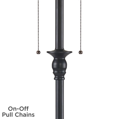 360 Lighting Dyna Traditional 58" Tall 2-Light Standing Floor Lamp Skinny Pole Pull Chain Black Finish Living Room Bedroom House Drum Satin Gray Shade 2 360 Lighting Dyna Traditional 58" Tall 2-Light Standing Floor Lamp Skinny Pole Pull Chain Black Finish Living Room Bedroom House Drum Satin Gray Shade - Image 2