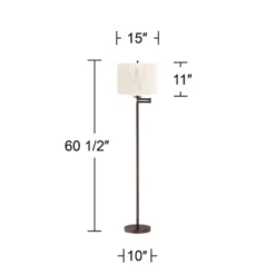 360 Lighting Gabrielle Modern 60 1/2" Tall Standing Floor Lamp Skinny Adjustable Swing Arm Brown Metal Bronze Finish Living Room Pleated Diamond Shade 7 360 Lighting Gabrielle Modern 60 1/2" Tall Standing Floor Lamp Skinny Adjustable Swing Arm Brown Metal Bronze Finish Living Room Pleated Diamond Shade -360 Lighting GUEST 22883804 ab80 4b0c 8339 b7a526f54fc9