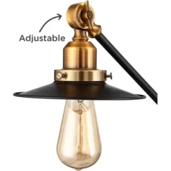 360 Lighting Taurus 20" High Small Farmhouse Rustic Industrial Desk Lamps Set Of 2 USB Ports Adjustable Black Gold Home Office Living Room Charging -360 Lighting GUEST 23f195bb 260e 40fb 992c f2cc00e894e3