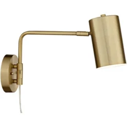 360 Lighting Carla Modern Swing Arm Wall Lamps Set Of 2 Brushed Brass Plug-in Light Fixture Up Down Cylinder Shade For Bedroom Bedside Living Room -360 Lighting GUEST 253e2a28 8219 4d13 b1a6 fc5549760bfd