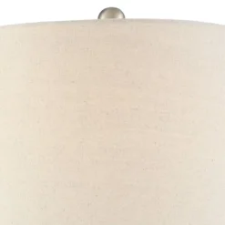 360 Lighting Albert Modern Table Lamp 24 3/4" High Mercury Glass Gourd Oatmeal Drum Shade For Bedroom Living Room Bedside Nightstand Office Kids House -360 Lighting GUEST 255663f9 21d4 4635 a581 5dc910b4633b