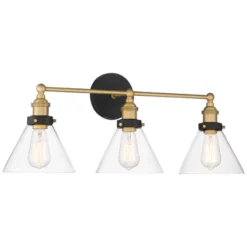 360 Lighting Burke Industrial Wall Light Black Brass Hardwire 28" 3-Light Fixture Clear Glass Shade For Bedroom Bathroom Vanity Reading Living Room 14 360 Lighting Burke Industrial Wall Light Black Brass Hardwire 28" 3-Light Fixture Clear Glass Shade For Bedroom Bathroom Vanity Reading Living Room -360 Lighting GUEST 2655c61f a30f 4d5f 885c 4e765fdfc903