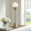 360 Lighting Leah 25 3/4" High Modern Accent Table Lamp Gold Brass Finish Metal Single Glass White Globe Shade Living Room Bedroom Bedside Nightstand