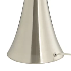 360 Lighting Rachel 28" Tall Concave Column Modern Table Lamps Set Of 2 Pull Chain WiFi Smart Socket Silver Metal Living Room Bedroom White Shade -360 Lighting GUEST 29bd0145 b137 42aa a5b3 7e0f421d2226 1