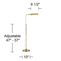 360 Lighting Culver Traditional Pharmacy Floor Lamp Standing 57" Tall Plated Aged Brass LED Adjustable Metal Shade For Living Room Reading Bedroo -360 Lighting GUEST 2a1e9154 dcb5 4d5d 91c8 1238947e25fe