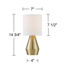 360 Lighting Marty Modern Accent Table Lamps 14 3/4" High Set Of 2 Brass Metal White Cylinder Shade For Bedroom Bedside Nightstand Office Kids House 9 360 Lighting Marty Modern Accent Table Lamps 14 3/4" High Set Of 2 Brass Metal White Cylinder Shade For Bedroom Bedside Nightstand Office Kids House -360 Lighting GUEST 2a215c79 a2fa 47f8 95d2 0c91c390546c