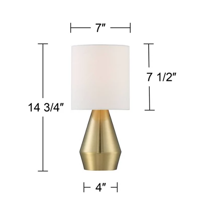 360 Lighting Marty Modern Accent Table Lamps 14 3/4" High Set Of 2 Brass Metal White Cylinder Shade For Bedroom Bedside Nightstand Office Kids House 5 360 Lighting Marty Modern Accent Table Lamps 14 3/4" High Set Of 2 Brass Metal White Cylinder Shade For Bedroom Bedside Nightstand Office Kids House - Image 5
