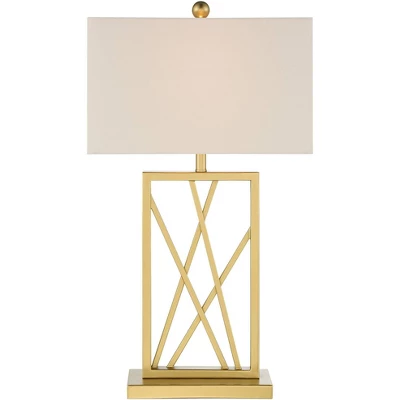 360 Lighting Claudia 26 1/2" Tall Open Metal Base Modern Glam Luxury Table Lamps Set Of 2 Gold Finish White Shade Living Room Bedroom Bedside 6 360 Lighting Claudia 26 1/2" Tall Open Metal Base Modern Glam Luxury Table Lamps Set Of 2 Gold Finish White Shade Living Room Bedroom Bedside - Image 6