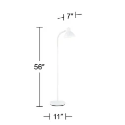 360 Lighting Modern Floor Lamp Adjustable Gooseneck Arm 56" Tall White Metal For Living Room Reading Bedroom Office -360 Lighting GUEST 32c2d91e 2ed1 4885 9914 f9d8b94cd1aa