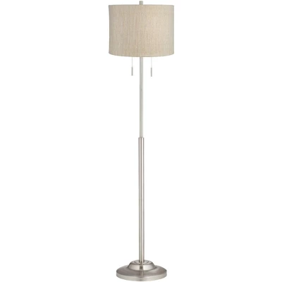 360 Lighting Abba Modern Floor Lamp Standing 66" Tall Brushed Nickel Silver Metal Gold Silver Drum Shade For Living Room Bedroom Office House Home 1 360 Lighting Abba Modern Floor Lamp Standing 66" Tall Brushed Nickel Silver Metal Gold Silver Drum Shade For Living Room Bedroom Office House Home