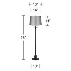 360 Lighting Dyna Traditional 58" Tall 2-Light Standing Floor Lamp Skinny Pole Pull Chain Black Finish Living Room Bedroom House Drum Satin Gray Shade 6 360 Lighting Dyna Traditional 58" Tall 2-Light Standing Floor Lamp Skinny Pole Pull Chain Black Finish Living Room Bedroom House Drum Satin Gray Shade -360 Lighting GUEST 34365628 3623 4308 a888 028323e180a4