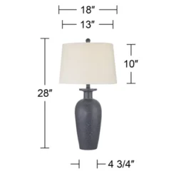 360 Lighting Glenwood 28" Tall Farmhouse Rustic Country Cottage Table Lamps Set Of 2 Charcoal Gray Living Room Bedroom Bedside Nightstand House -360 Lighting GUEST 3623b597 b98c 467b 862c b00adf63fa8c