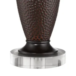 360 Lighting Cody Rustic Farmhouse Table Lamps Set Of 2 With Round Risers 27 1/2" Tall Oiled Bronze Hammered Oatmeal Drum Shade For Bedroom House Home -360 Lighting GUEST 3756b7f6 712c 4dc6 9499 92c68e96dbdf