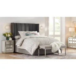 360 Lighting Julia Modern Table Lamp 26 1/2" High Green Glass White Drum Shade For Bedroom Living Room Bedside Nightstand Office Kids Family House -360 Lighting GUEST 3b1fbd30 a867 4abf 8197 eb0904bef2de