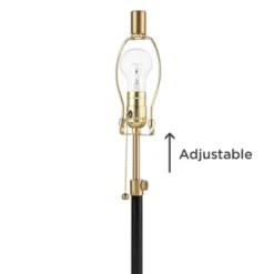 360 Lighting Lenore 22 3/4" High Small Modern Accent Table Lamps Set Of 2 USB Port Adjustable Height Black Gold Metal White Shade Living Room Charging -360 Lighting GUEST 3b8d33c0 a941 4c33 be03 3e24fb731914