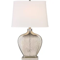 360 Lighting Axel Modern Table Lamps 25" High Set Of 2 Mercury Glass With Dimmers White Fabric Drum Shade For Bedroom Living Room Bedside Nightstand -360 Lighting GUEST 3bc88309 337b 4096 9150 af45a8bb30c9