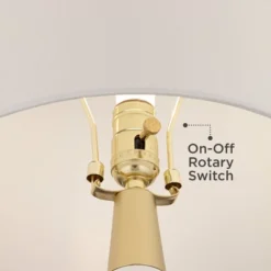 360 Lighting Nesbit Modern Mid Century Table Lamps 25" High Set Of 2 White Ceramic With USB Charging Port Drum Shade For Bedroom Living Room Bedside -360 Lighting GUEST 3d73b8b4 7286 4f5b 9872 a6ea33fd1939